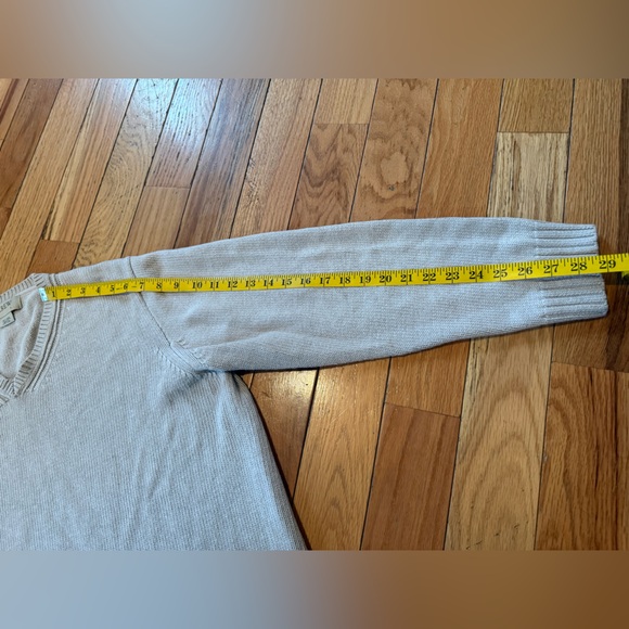 J Crew Pullover V-Neck Sweater Beige 59% Linen 41% Cotton Men’s Size Large - Picture 8 of 10